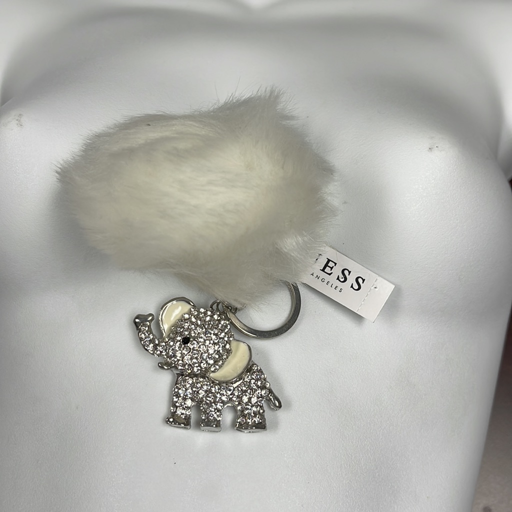 Nwt GuessMarciano Rhinestones Puff Keychain 5$